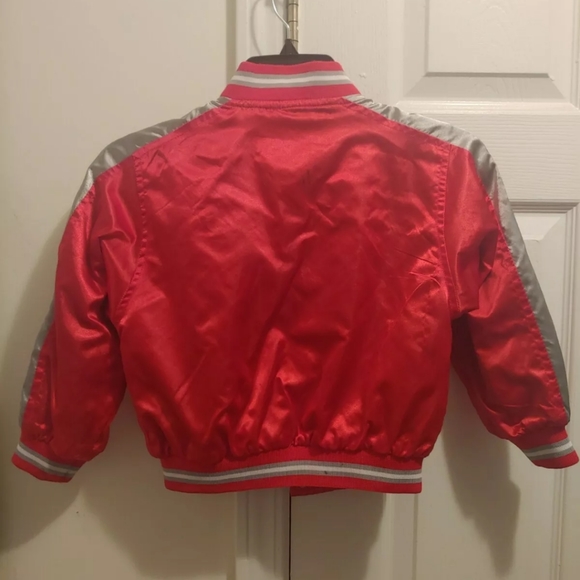 Ohio State Buckeyes Kids full Snap-On Varsity Letterman Bomber Starter Jacket - Picture 4 of 7